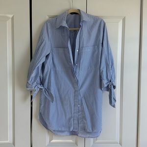Oversized Button Down with Ribbon Details